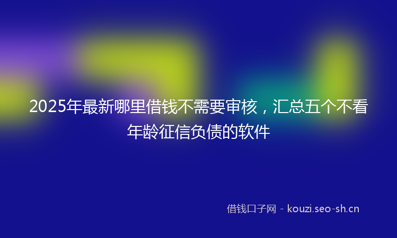 2025年最新哪里借钱不需要审核，汇总五个不看年龄征信负债的软件