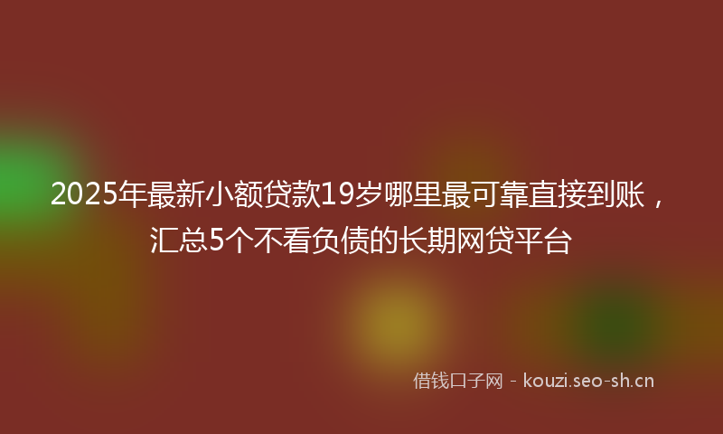 2025年最新小额贷款19岁哪里最可靠直接到账，汇总5个不看负债的长期网贷平台