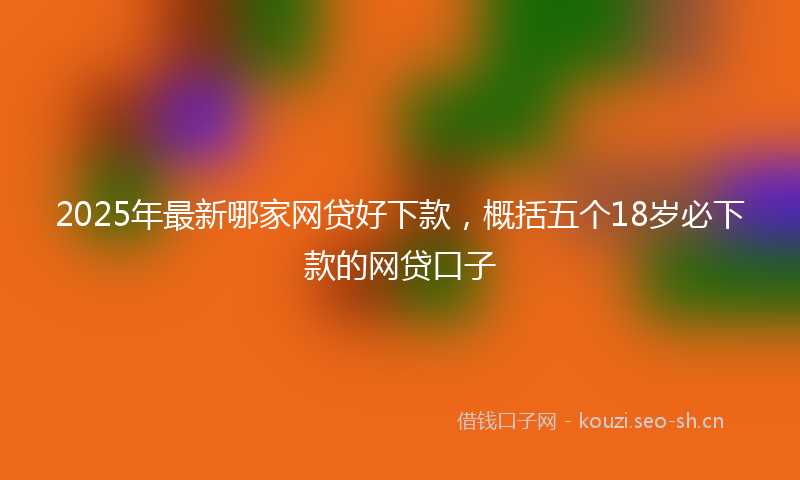 2025年最新哪家网贷好下款，概括五个18岁必下款的网贷口子