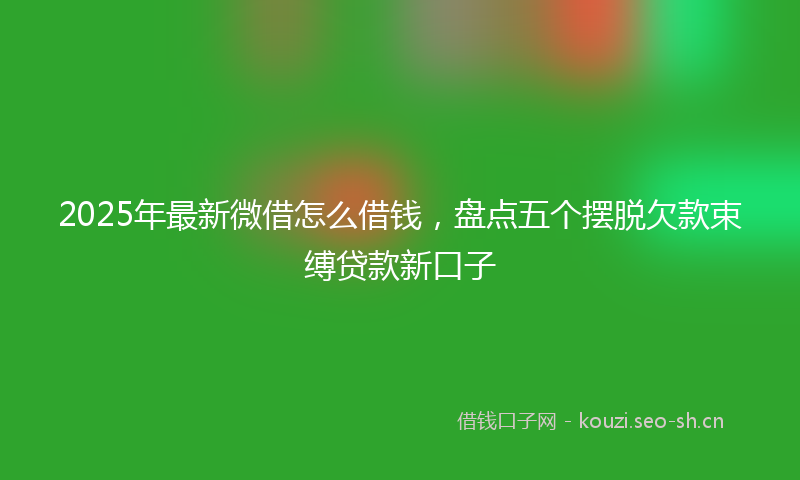 2025年最新微借怎么借钱，盘点五个摆脱欠款束缚贷款新口子