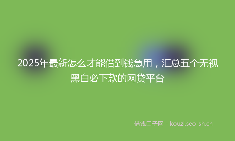 2025年最新怎么才能借到钱急用，汇总五个无视黑白必下款的网贷平台