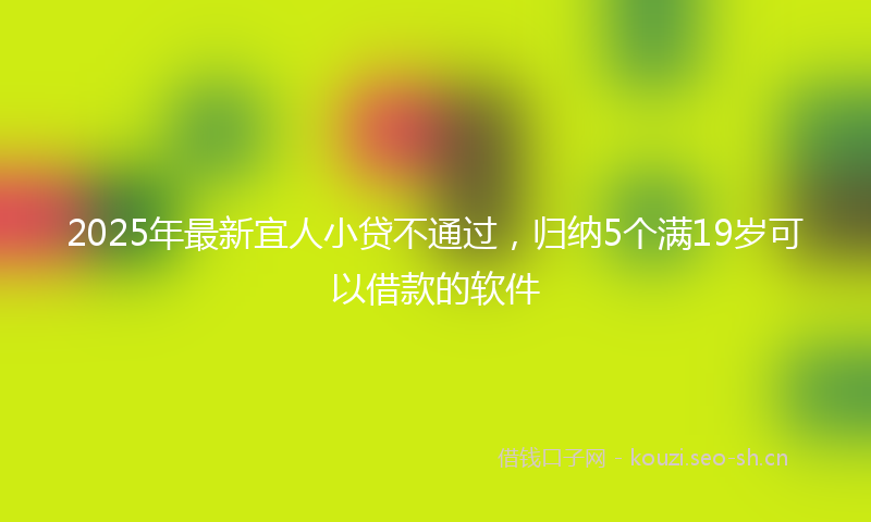 2025年最新宜人小贷不通过，归纳5个满19岁可以借款的软件