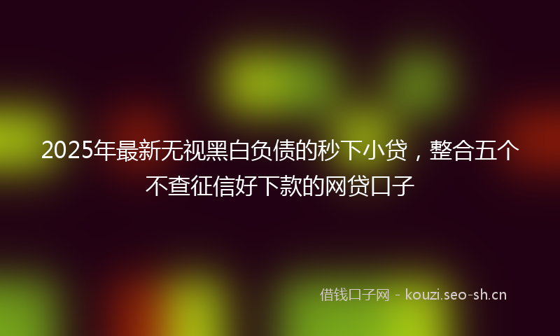 2025年最新无视黑白负债的秒下小贷，整合五个不查征信好下款的网贷口子