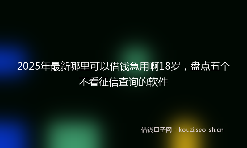 2025年最新哪里可以借钱急用啊18岁，盘点五个不看征信查询的软件