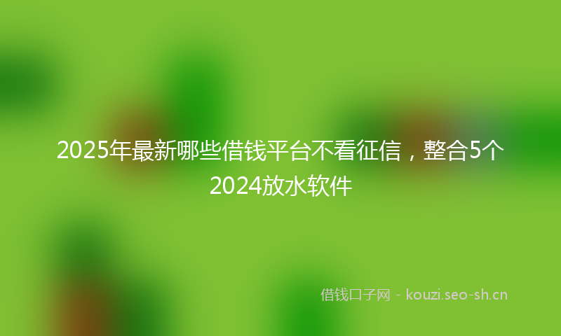 2025年最新哪些借钱平台不看征信，整合5个2024放水软件