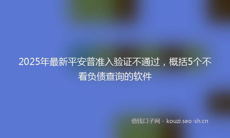 2025年最新平安普准入验证不通过，概括5个不看负债查询的软件