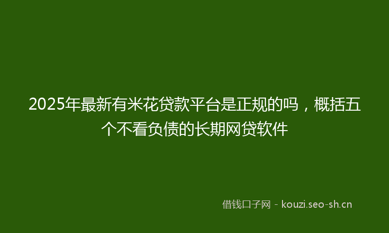 2025年最新有米花贷款平台是正规的吗，概括五个不看负债的长期网贷软件
