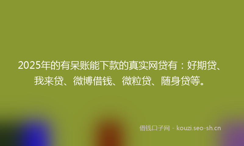 2025年的有呆账能下款的真实网贷有：好期贷、我来贷、微博借钱、微粒贷、随身贷等。