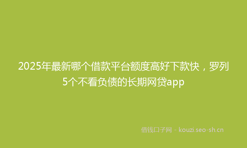 2025年最新哪个借款平台额度高好下款快，罗列5个不看负债的长期网贷app