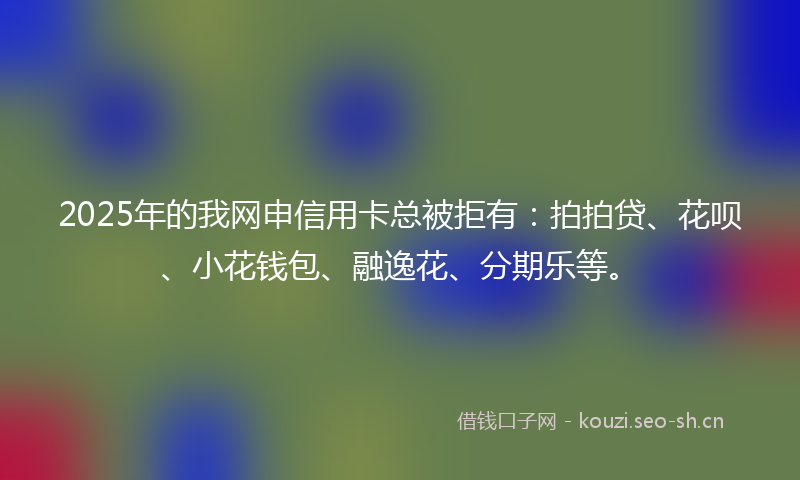 2025年的我网申信用卡总被拒有：拍拍贷、花呗、小花钱包、融逸花、分期乐等。
