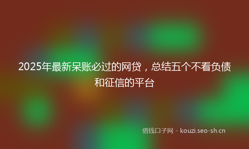 2025年最新呆账必过的网贷，总结五个不看负债和征信的平台