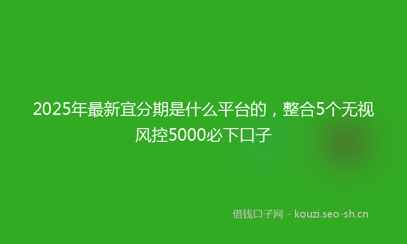 2025年最新宜分期是什么平台的，整合5个无视风控5000必下口子