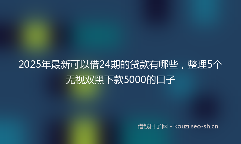2025年最新可以借24期的贷款有哪些，整理5个无视双黑下款5000的口子