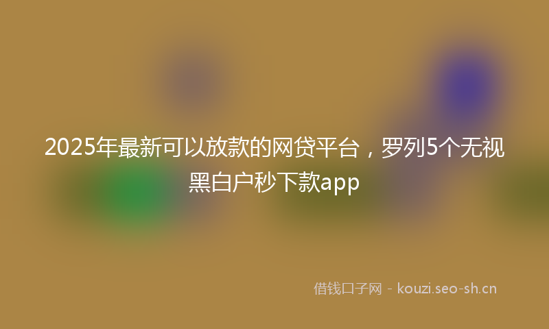 2025年最新可以放款的网贷平台，罗列5个无视黑白户秒下款app