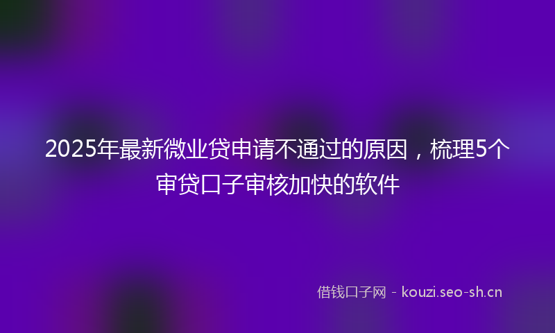 2025年最新微业贷申请不通过的原因，梳理5个审贷口子审核加快的软件