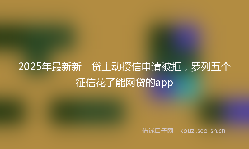 2025年最新新一贷主动授信申请被拒，罗列五个征信花了能网贷的app