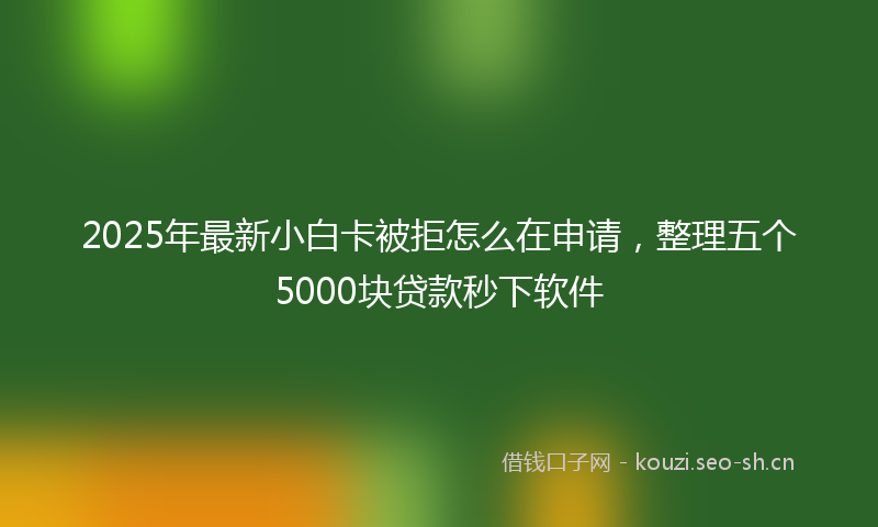 2025年最新小白卡被拒怎么在申请，整理五个5000块贷款秒下软件