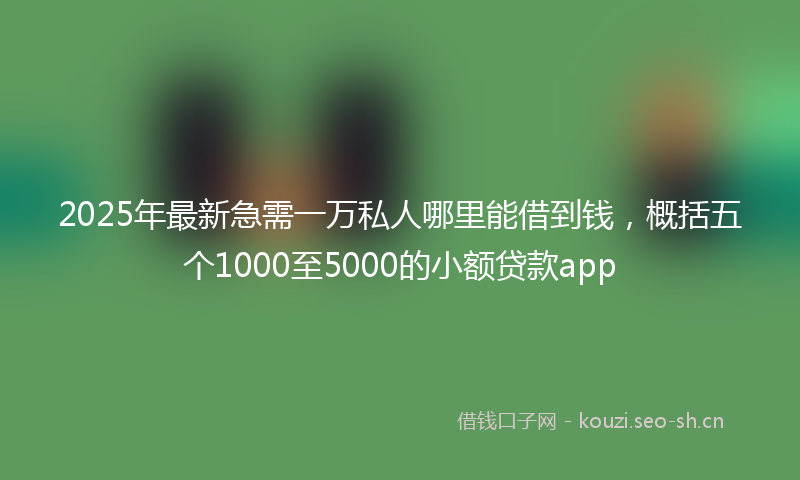 2025年最新急需一万私人哪里能借到钱，概括五个1000至5000的小额贷款app