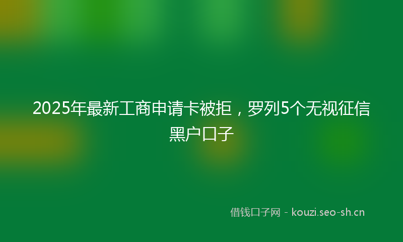 2025年最新工商申请卡被拒，罗列5个无视征信黑户口子