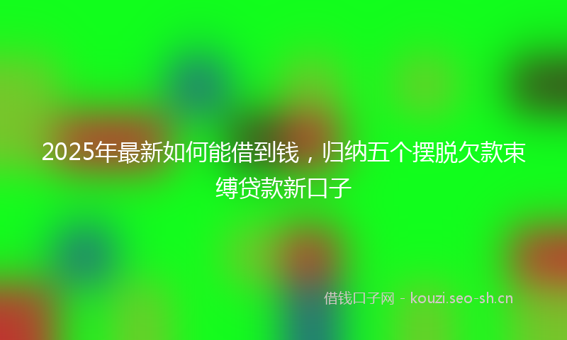 2025年最新如何能借到钱，归纳五个摆脱欠款束缚贷款新口子