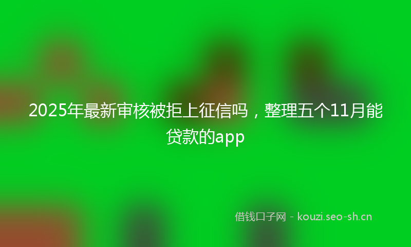 2025年最新审核被拒上征信吗，整理五个11月能贷款的app