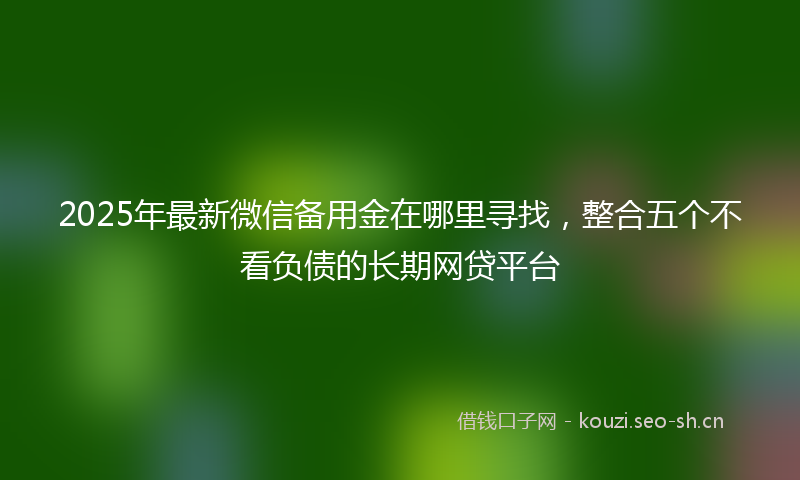 2025年最新微信备用金在哪里寻找，整合五个不看负债的长期网贷平台