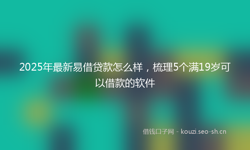 2025年最新易借贷款怎么样，梳理5个满19岁可以借款的软件