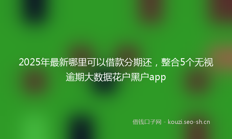 2025年最新哪里可以借款分期还，整合5个无视逾期大数据花户黑户app