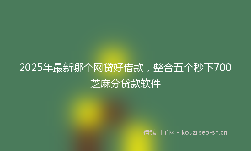 2025年最新哪个网贷好借款,整合五个秒下700芝麻分贷款软件