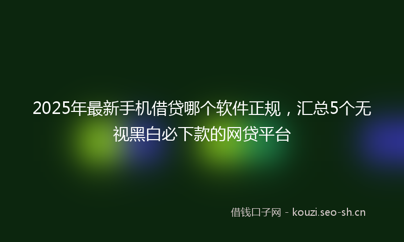 2025年最新手机借贷哪个软件正规，汇总5个无视黑白必下款的网贷平台