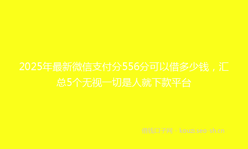 2025年最新微信支付分556分可以借多少钱，汇总5个无视一切是人就下款平台