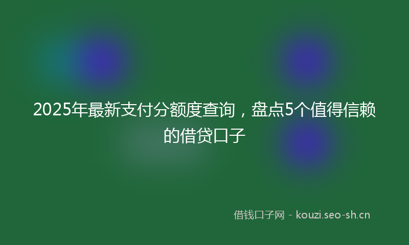 2025年最新支付分额度查询，盘点5个值得信赖的借贷口子