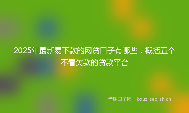 2025年最新易下款的网贷口子有哪些，概括五个不看欠款的贷款平台