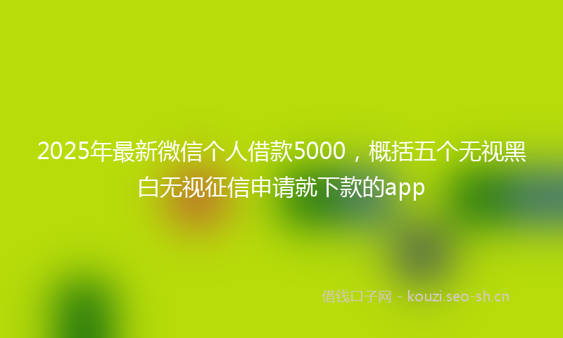 2025年最新微信个人借款5000，概括五个无视黑白无视征信申请就下款的app