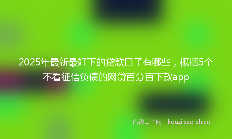 2025年最新最好下的贷款口子有哪些，概括5个不看征信负债的网贷百分百下款app