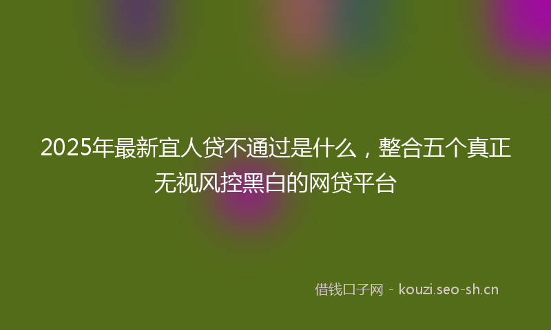 2025年最新宜人贷不通过是什么，整合五个真正无视风控黑白的网贷平台