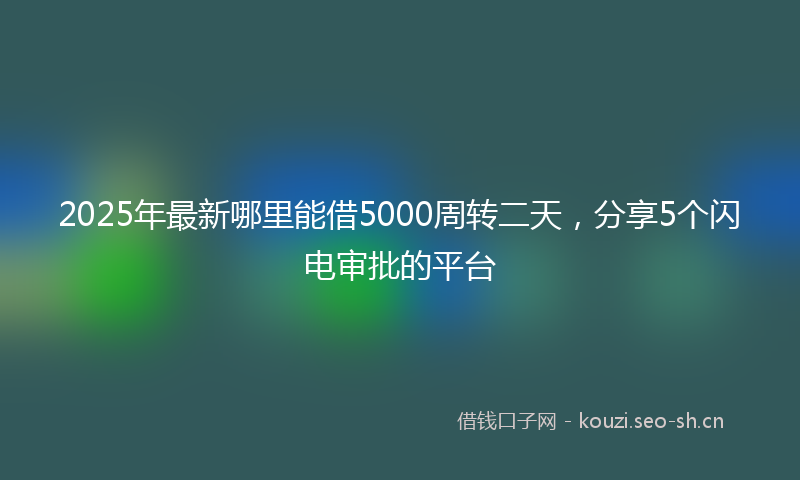 2025年最新哪里能借5000周转二天，分享5个闪电审批的平台