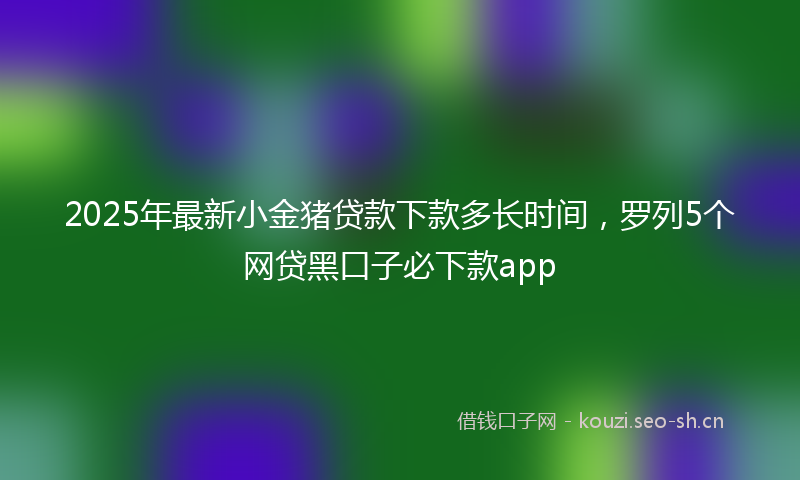 2025年最新小金猪贷款下款多长时间，罗列5个网贷黑口子必下款app