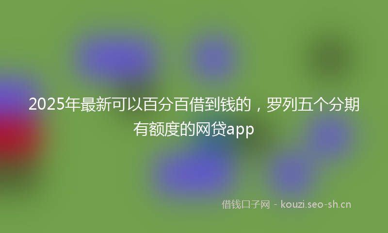2025年最新可以百分百借到钱的，罗列五个分期有额度的网贷app