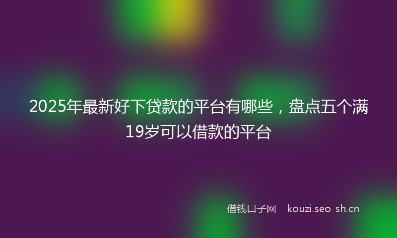 2025年最新好下贷款的平台有哪些，盘点五个满19岁可以借款的平台