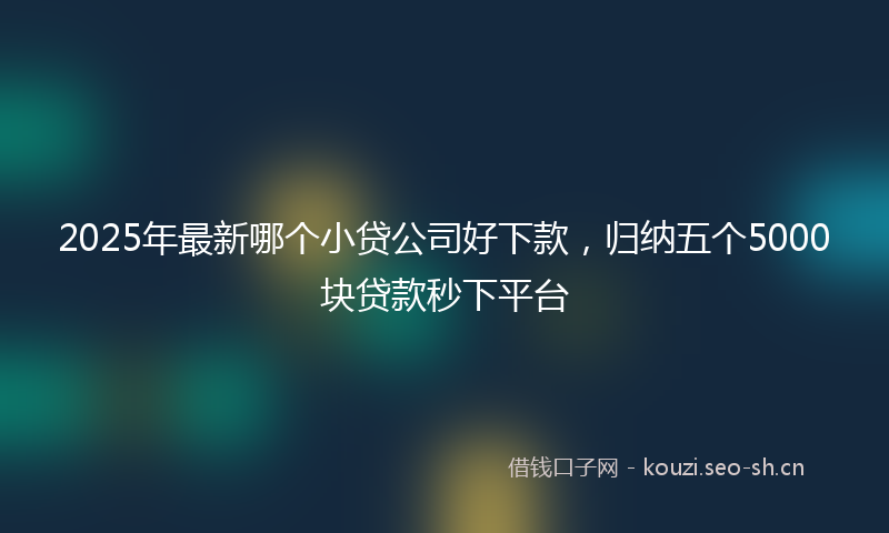 2025年最新哪个小贷公司好下款，归纳五个5000块贷款秒下平台