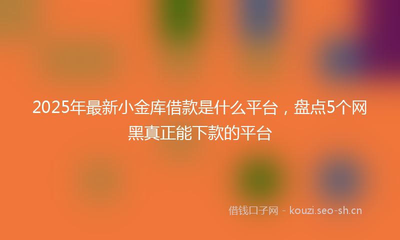2025年最新小金库借款是什么平台，盘点5个网黑真正能下款的平台