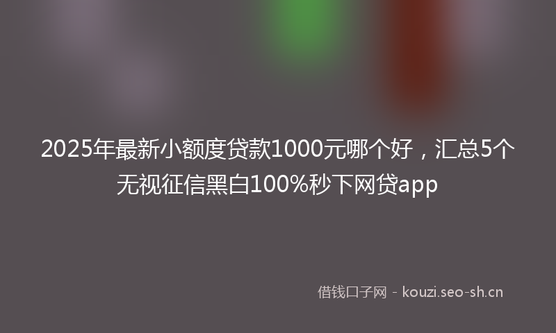 2025年最新小额度贷款1000元哪个好，汇总5个无视征信黑白100%秒下网贷app