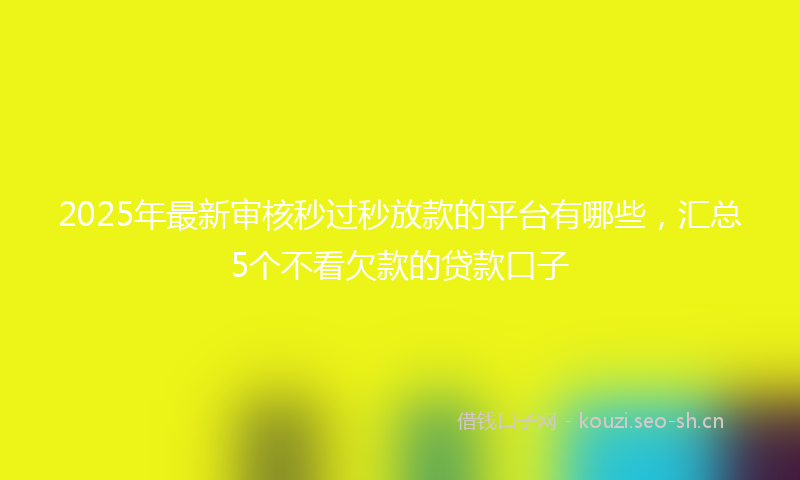 2025年最新审核秒过秒放款的平台有哪些，汇总5个不看欠款的贷款口子