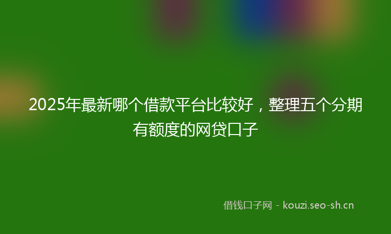 2025年最新哪个借款平台比较好，整理五个分期有额度的网贷口子