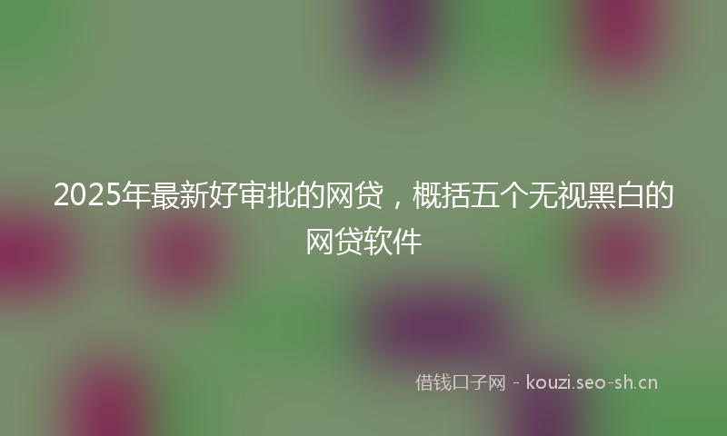 2025年最新好审批的网贷，概括五个无视黑白的网贷软件