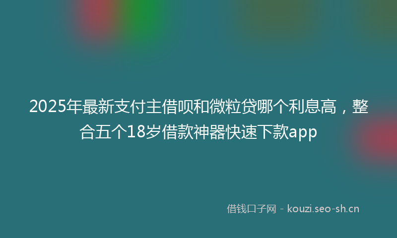 2025年最新支付主借呗和微粒贷哪个利息高，整合五个18岁借款神器快速下款app