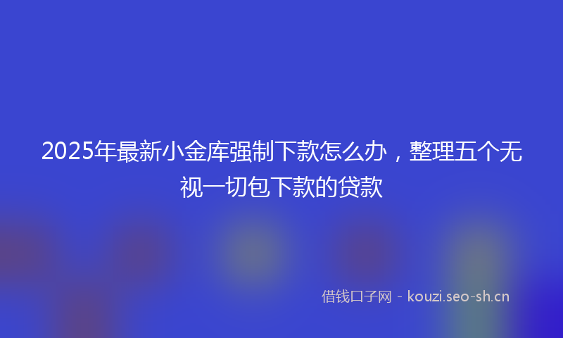 2025年最新小金库强制下款怎么办，整理五个无视一切包下款的贷款