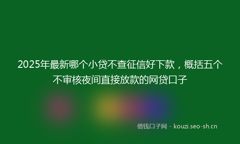 2025年最新哪个小贷不查征信好下款，概括五个不审核夜间直接放款的网贷口子