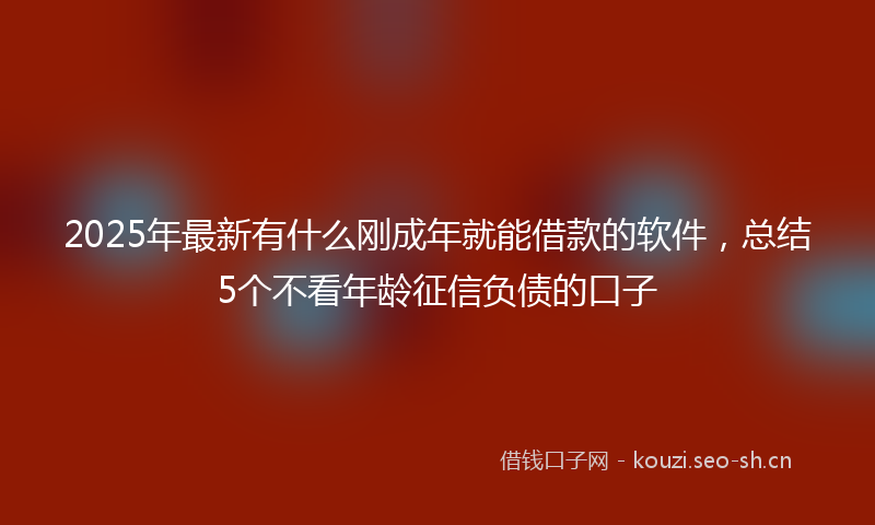 2025年最新有什么刚成年就能借款的软件，总结5个不看年龄征信负债的口子